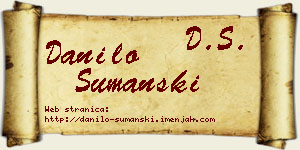 Danilo Šumanski vizit kartica